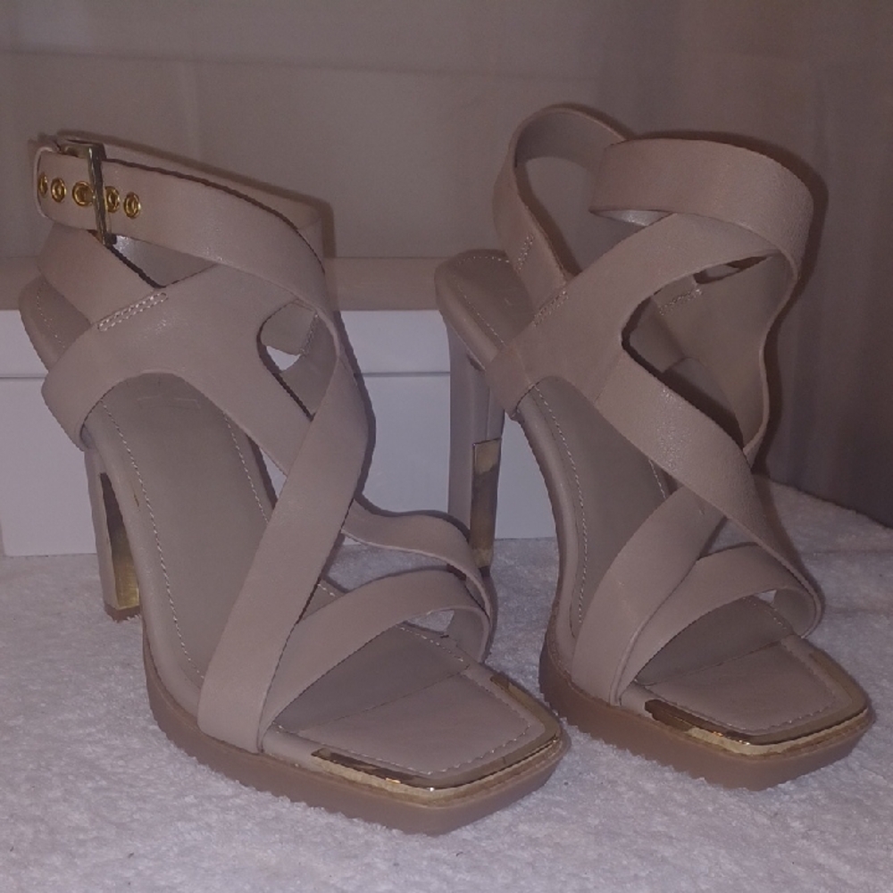DKNY Nude Strappy Sandals